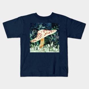 Ladybug Mushroom Negative Painting Kids T-Shirt